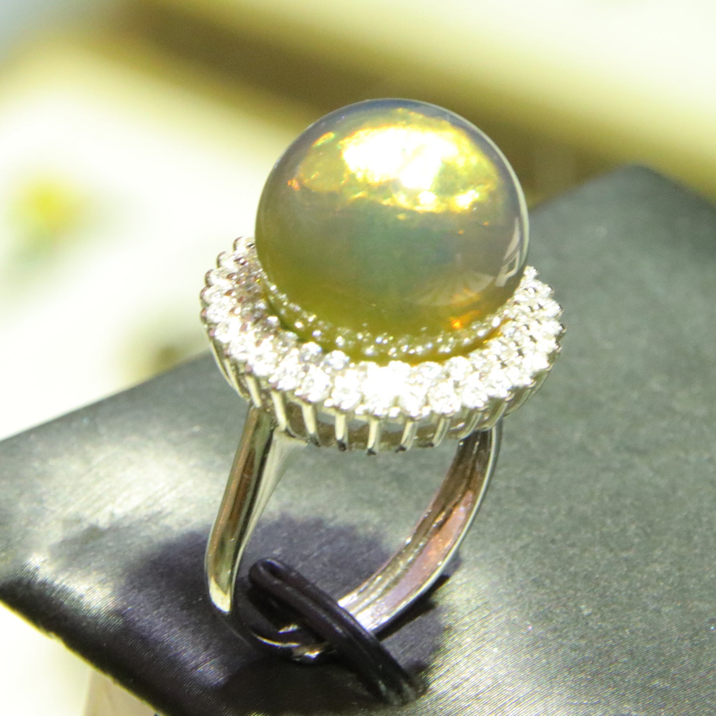 925 silver fashion blue amber diameter 14.8mm 0.006kg women's ring