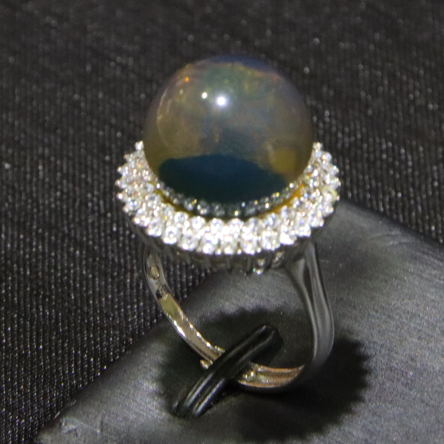925 silver fashion blue amber diameter 14.8mm 0.006kg women's ring