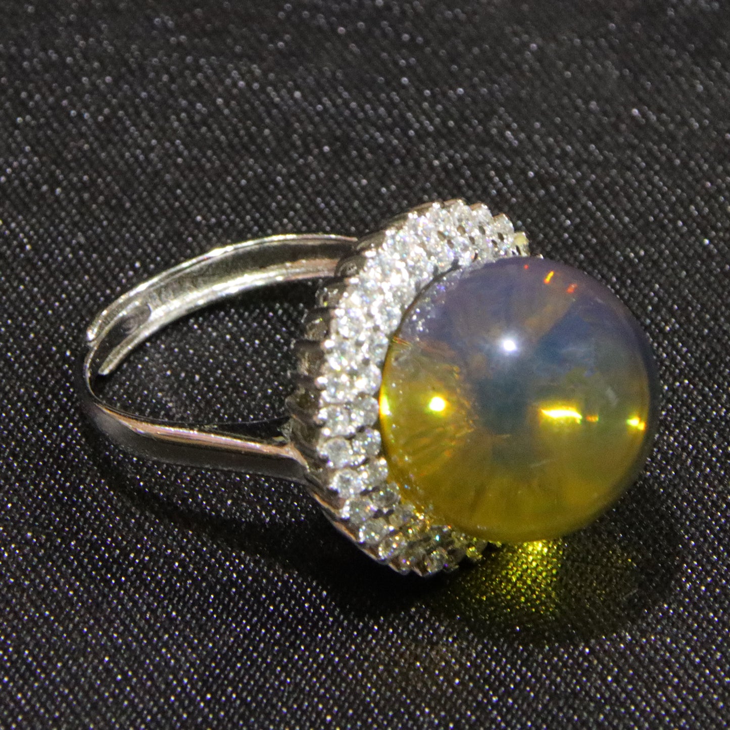 925 silver fashion blue amber diameter 14.8mm 0.006kg women's ring
