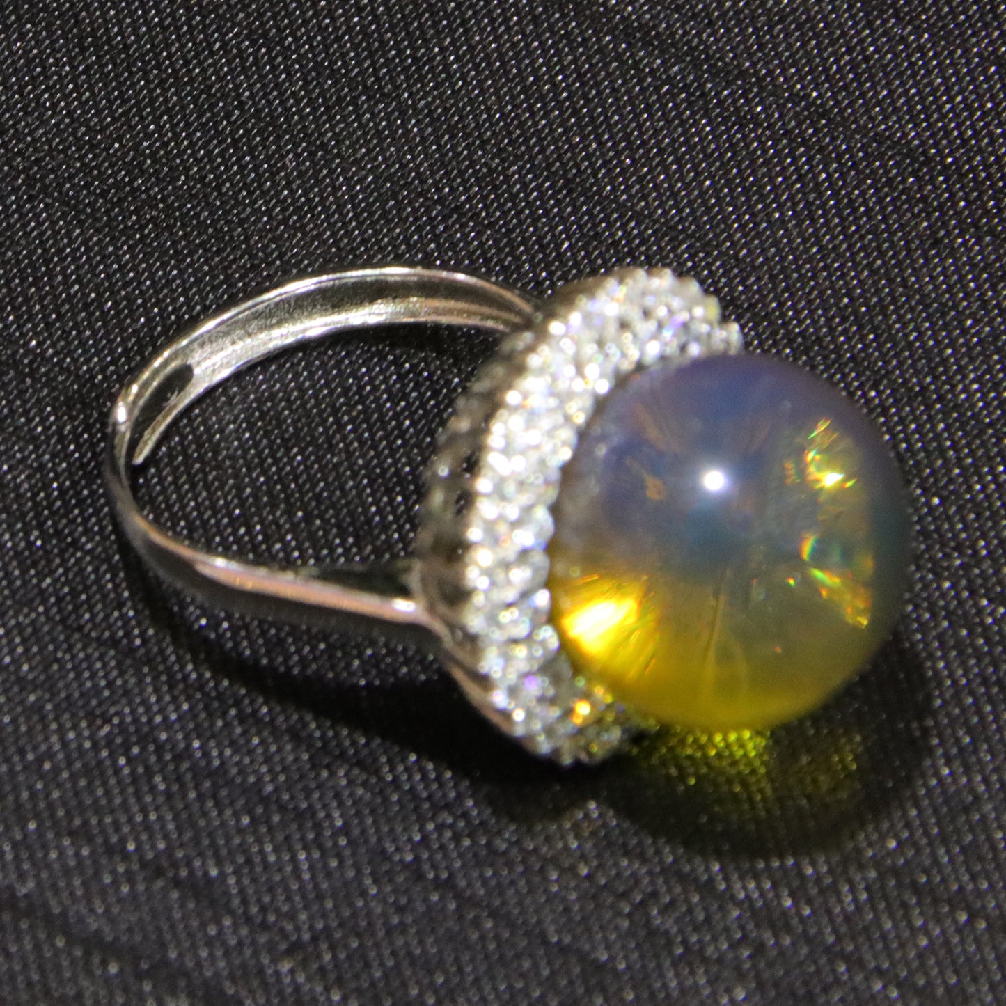 925 silver fashion blue amber diameter 14.8mm 0.006kg women's ring