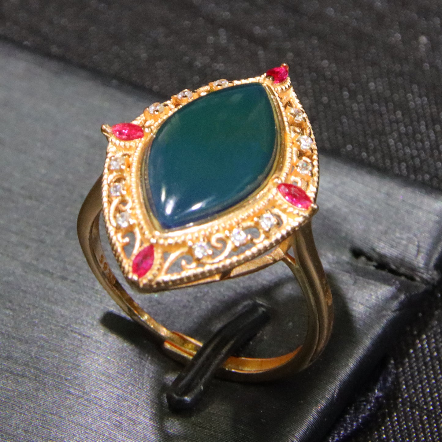 925 silver fashion blue amber diameter 16mm 0.003kg women's ring