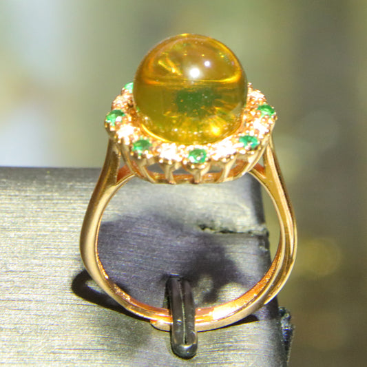925 silver fashion blue amber diameter 11mm 0.004kg women's ring
