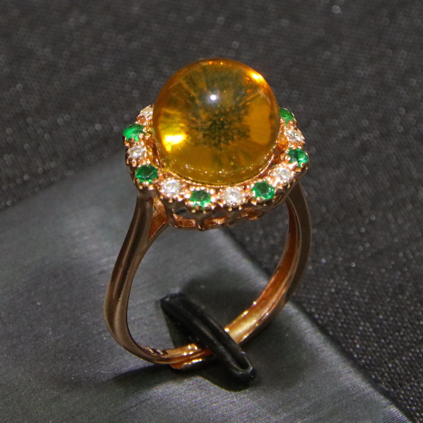 925 silver fashion blue amber diameter 11mm 0.004kg women's ring