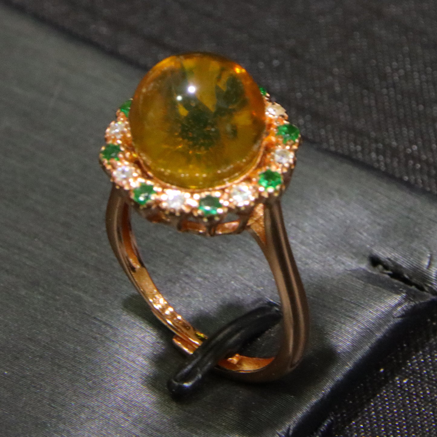 925 silver fashion blue amber diameter 11mm 0.004kg women's ring