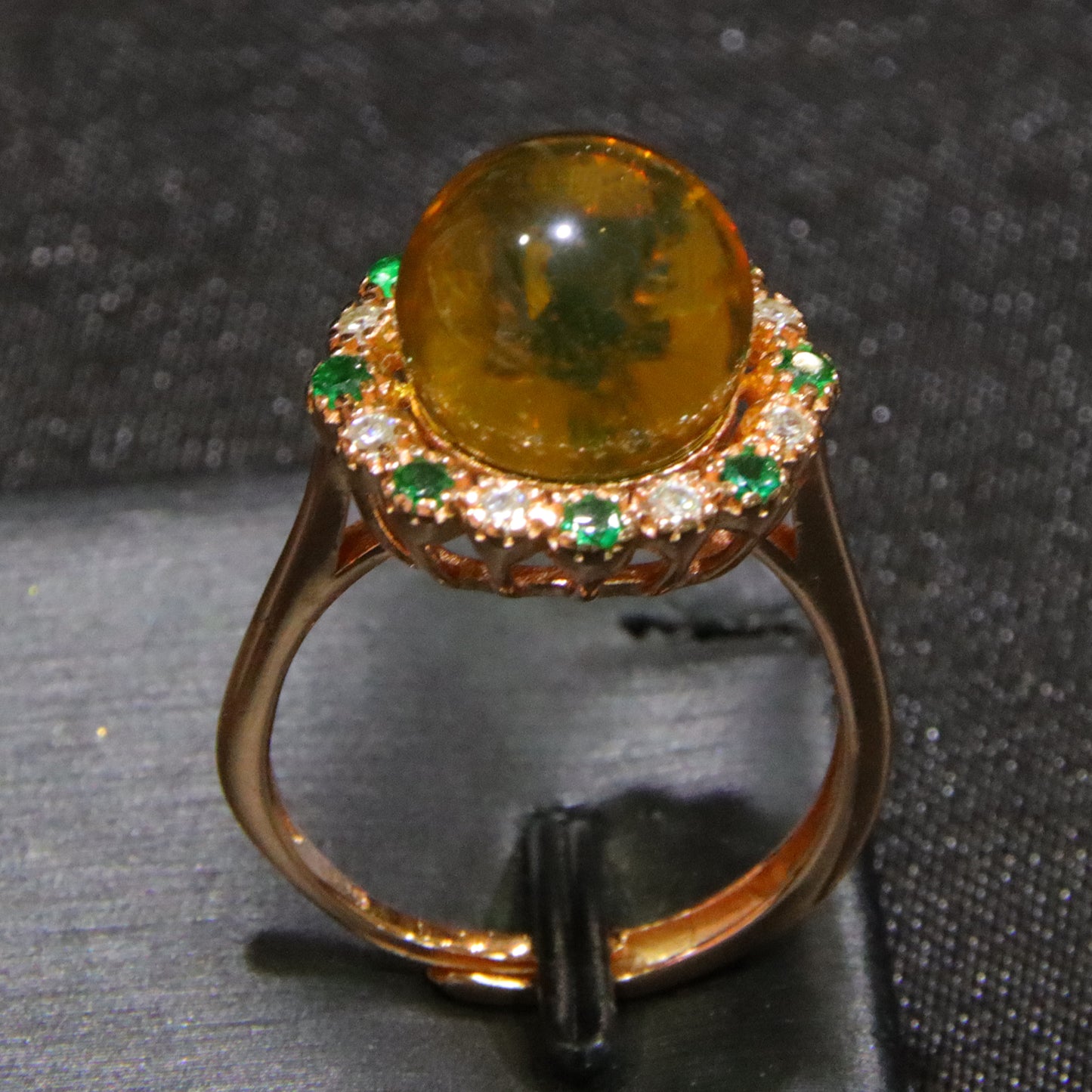 925 silver fashion blue amber diameter 11mm 0.004kg women's ring