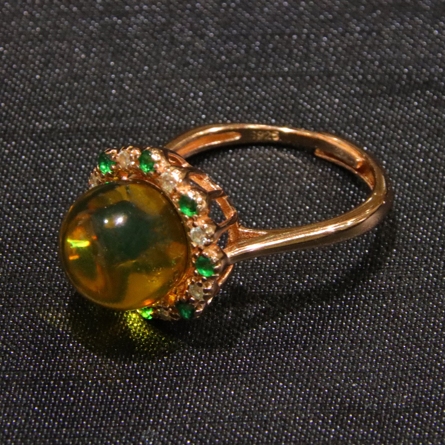 925 silver fashion blue amber diameter 11mm 0.004kg women's ring