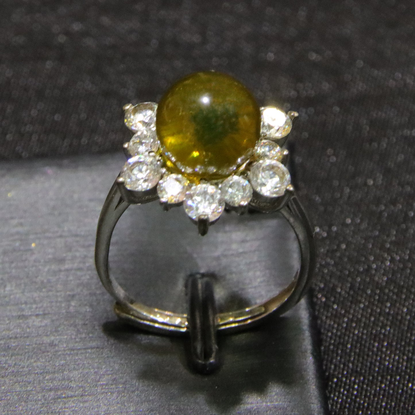 925 silver fashion blue amber diameter 9mm 0.003kg women's ring