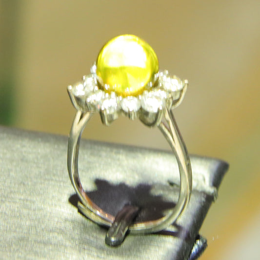 925 silver fashion blue amber diameter 9mm 0.003kg women's ring
