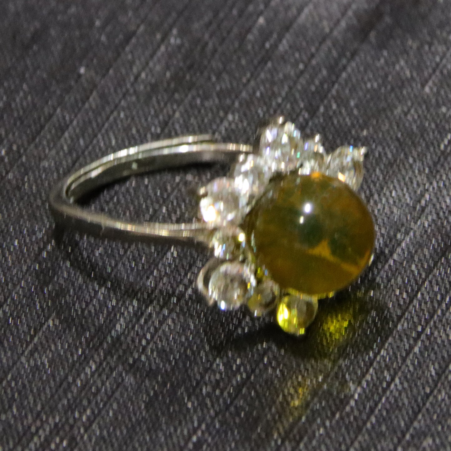 925 silver fashion blue amber diameter 9mm 0.003kg women's ring