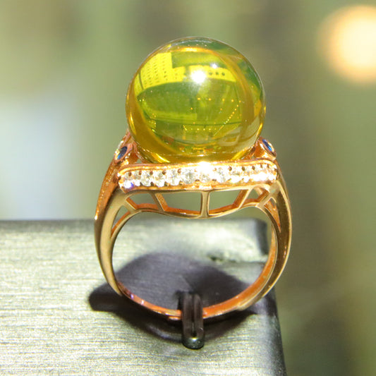 925 silver fashion blue amber diameter 15mm 0.006kg women's ring