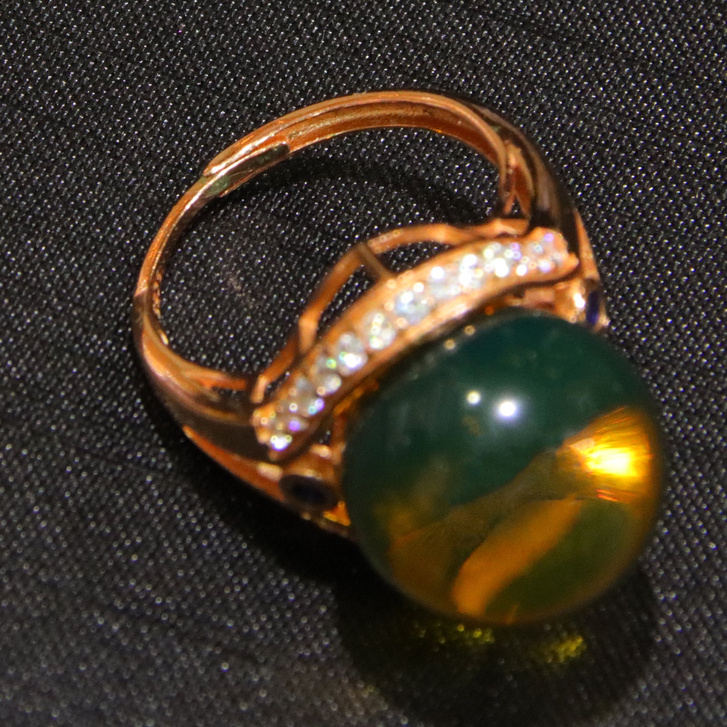 925 silver fashion blue amber diameter 15mm 0.006kg women's ring
