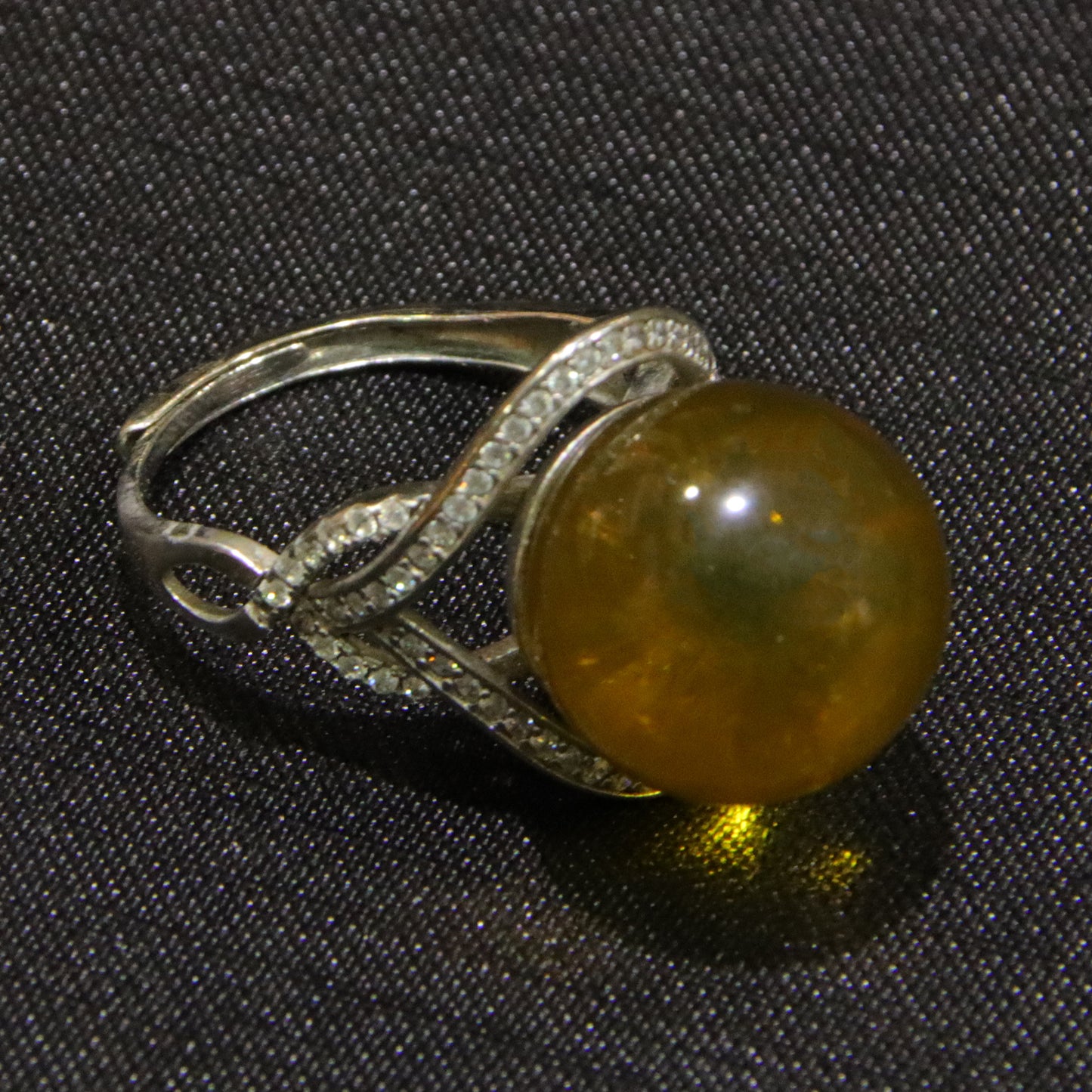925 silver fashion blue amber diameter 14mm 0.004kg women's ring