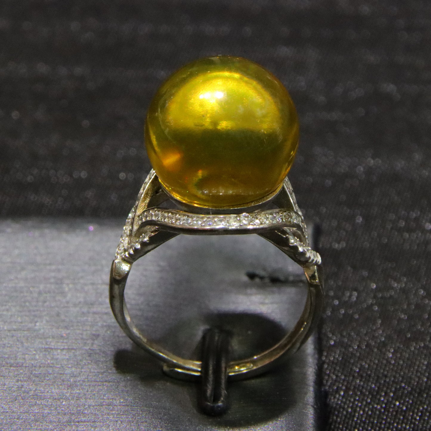 925 silver fashion blue amber diameter 14mm 0.004kg women's ring