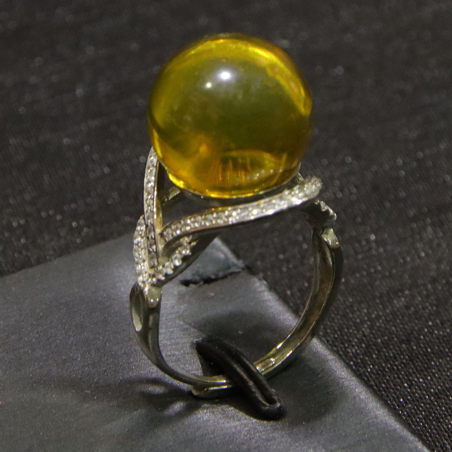 925 silver fashion blue amber diameter 14mm 0.004kg women's ring