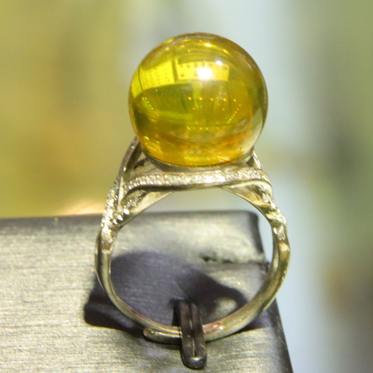 925 silver fashion blue amber diameter 14mm 0.004kg women's ring