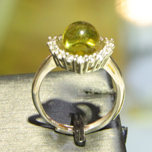 925 silver fashion blue amber diameter 8mm 0.003kg women's ring