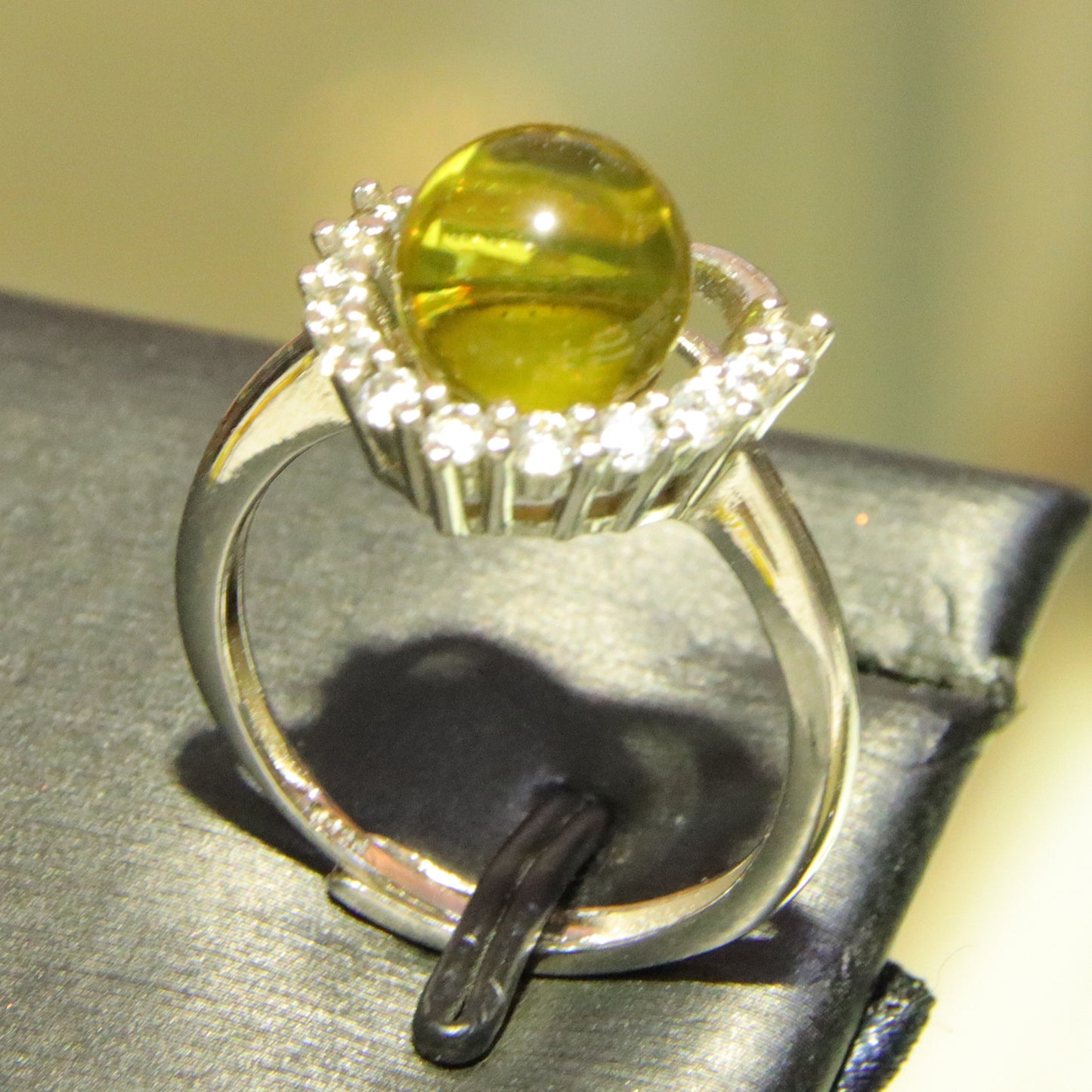 925 silver fashion blue amber diameter 8mm 0.003kg women's ring