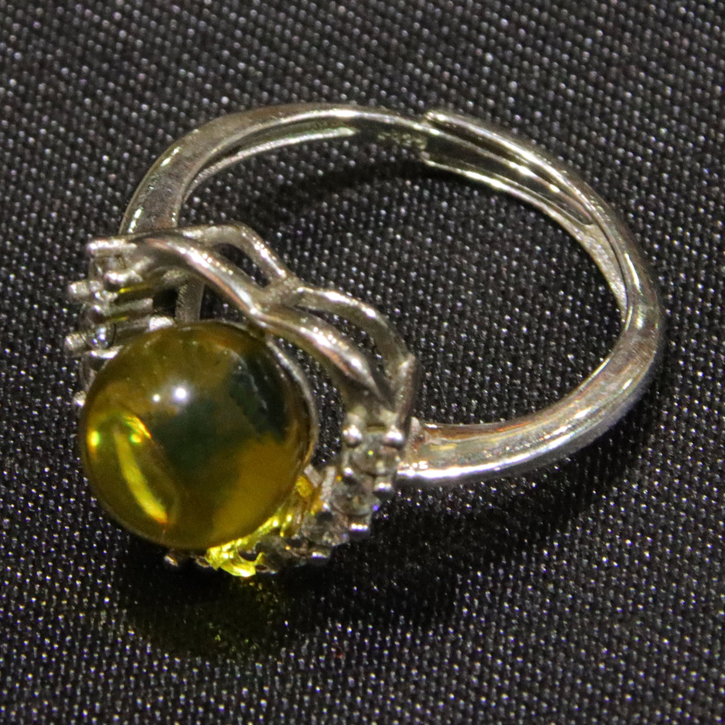 925 silver fashion blue amber diameter 8mm 0.003kg women's ring