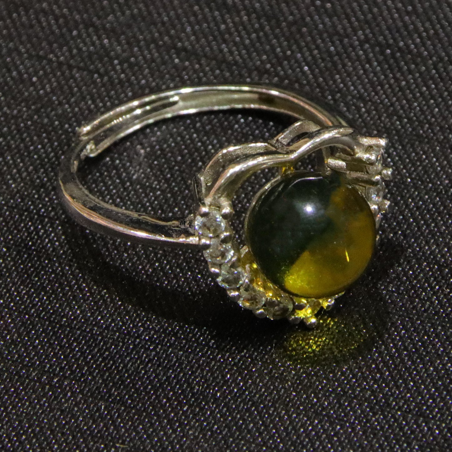 925 silver fashion blue amber diameter 8mm 0.003kg women's ring