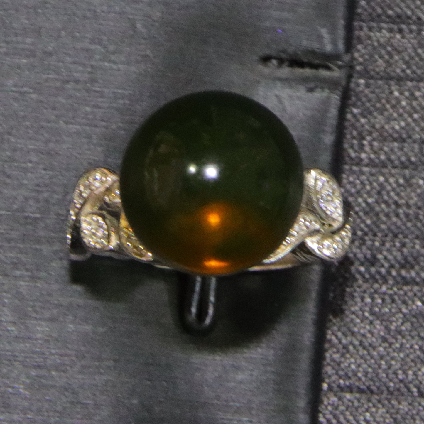 925 silver fashion blue amber diameter 14mm 0.005kg women's ring