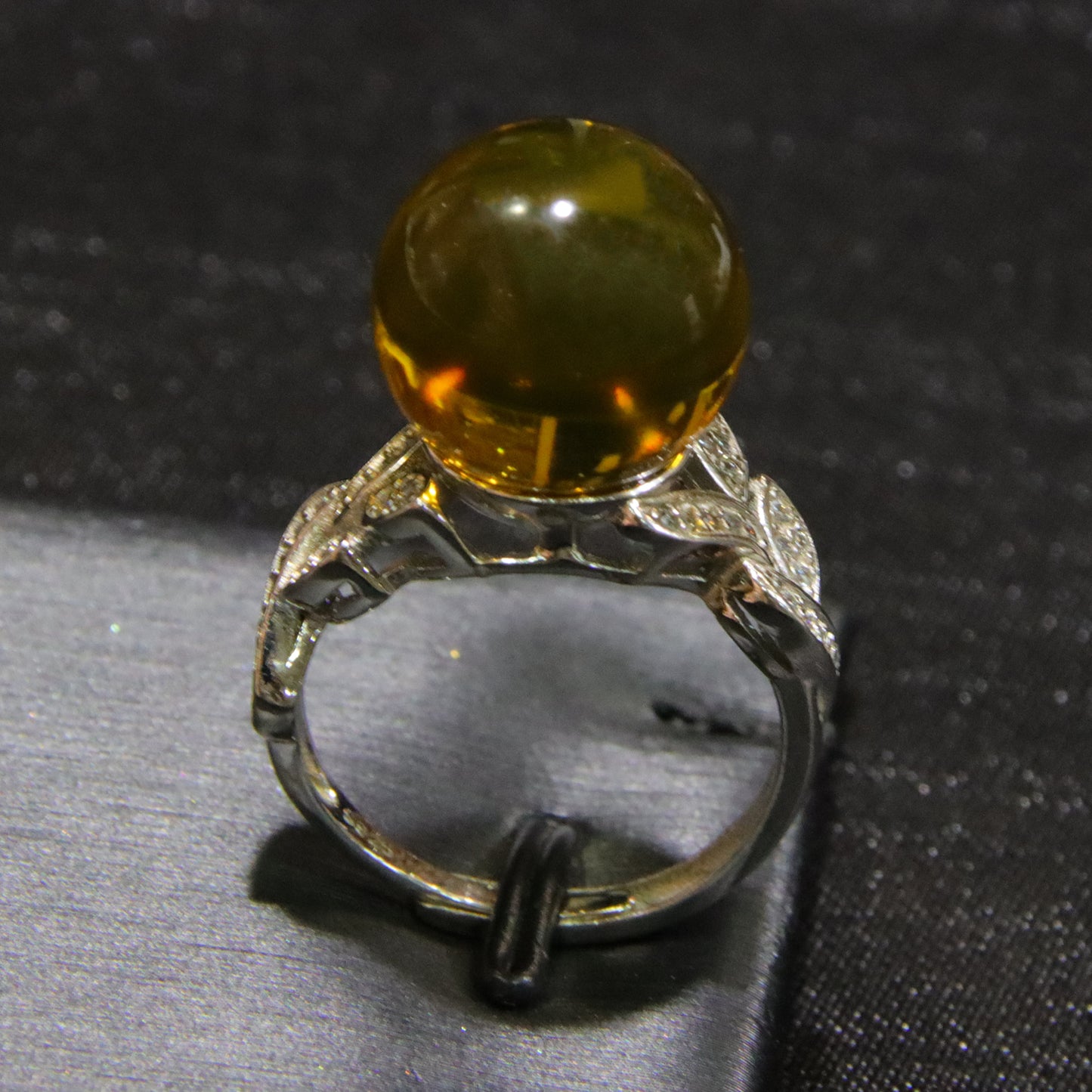 925 silver fashion blue amber diameter 14mm 0.005kg women's ring