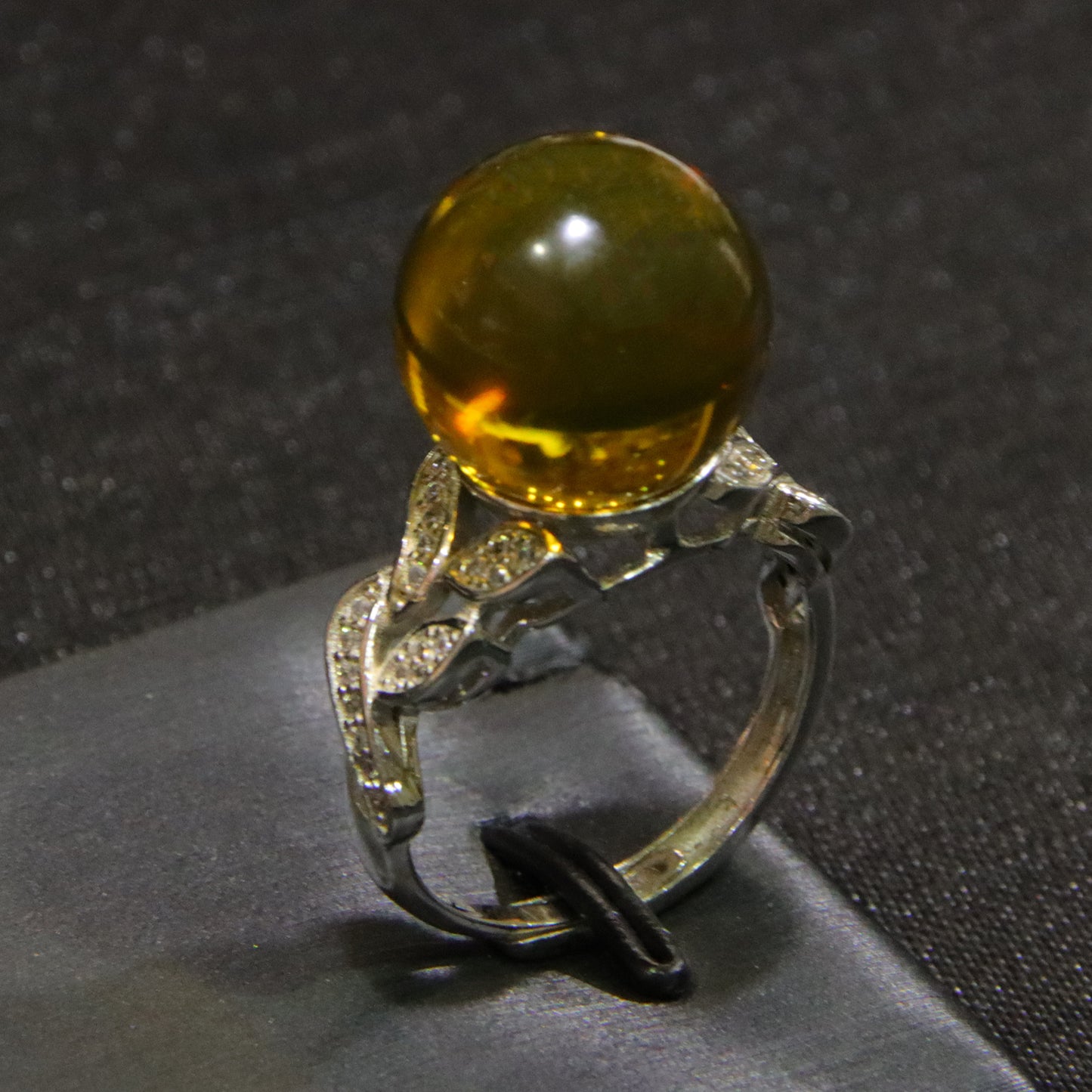 925 silver fashion blue amber diameter 14mm 0.005kg women's ring