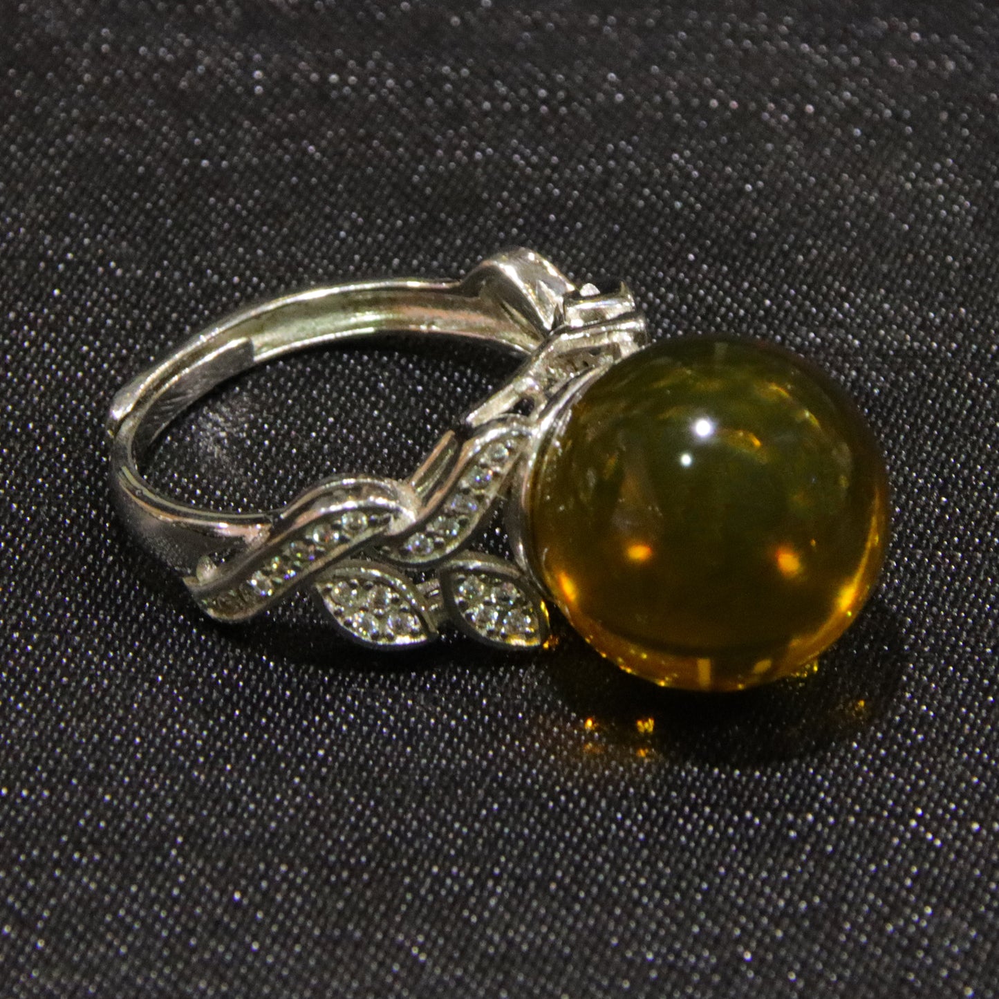 925 silver fashion blue amber diameter 14mm 0.005kg women's ring