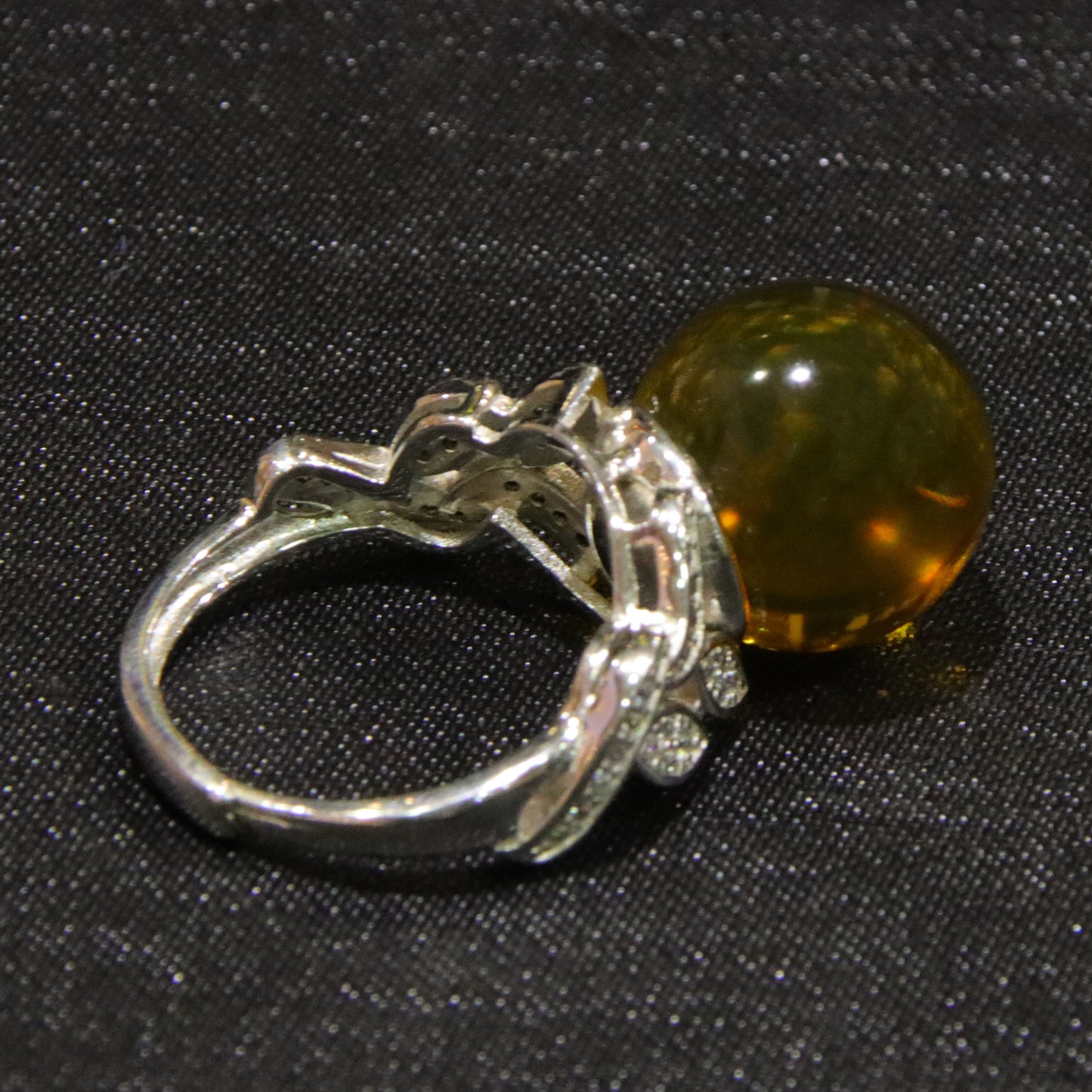 925 silver fashion blue amber diameter 14mm 0.005kg women's ring