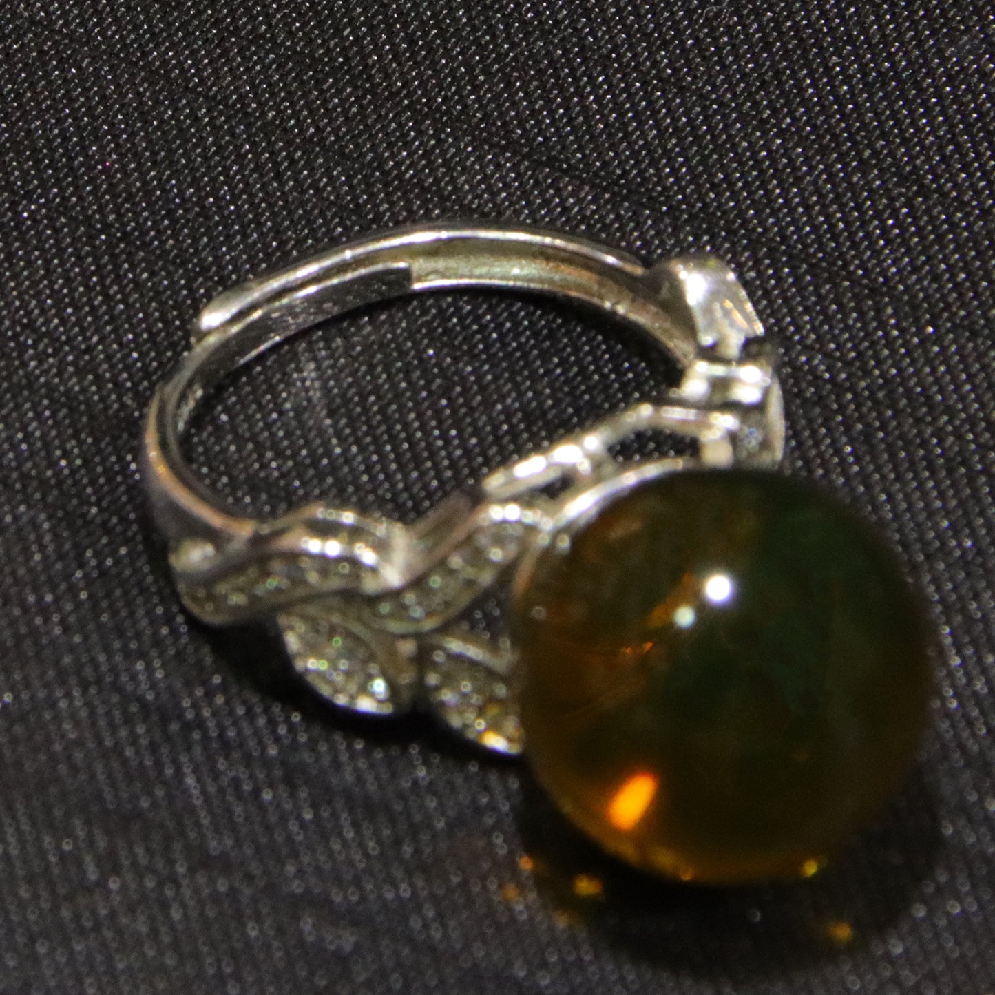 925 silver fashion blue amber diameter 14mm 0.005kg women's ring