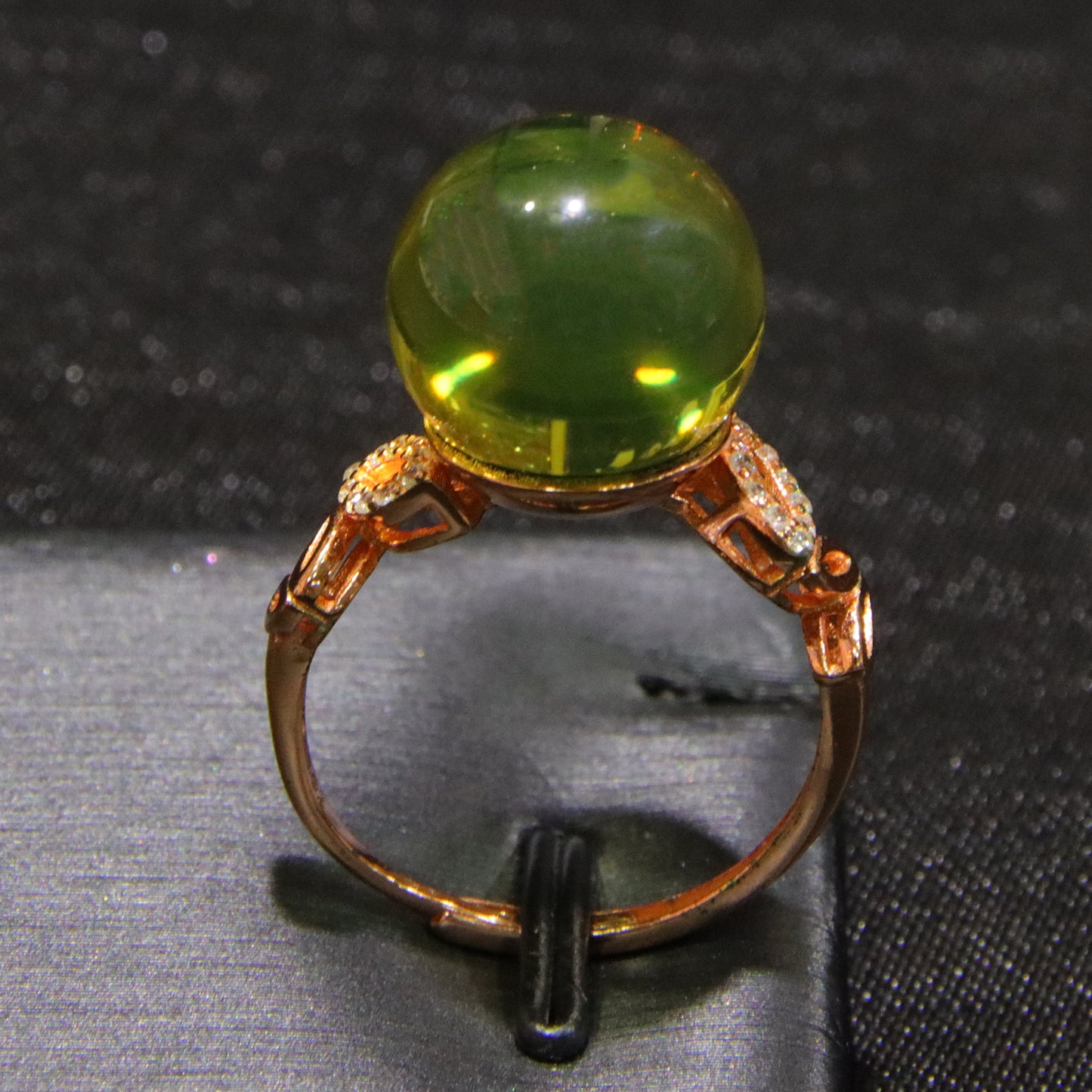 925 silver fashion blue amber diameter 14mm 0.005kg women's ring