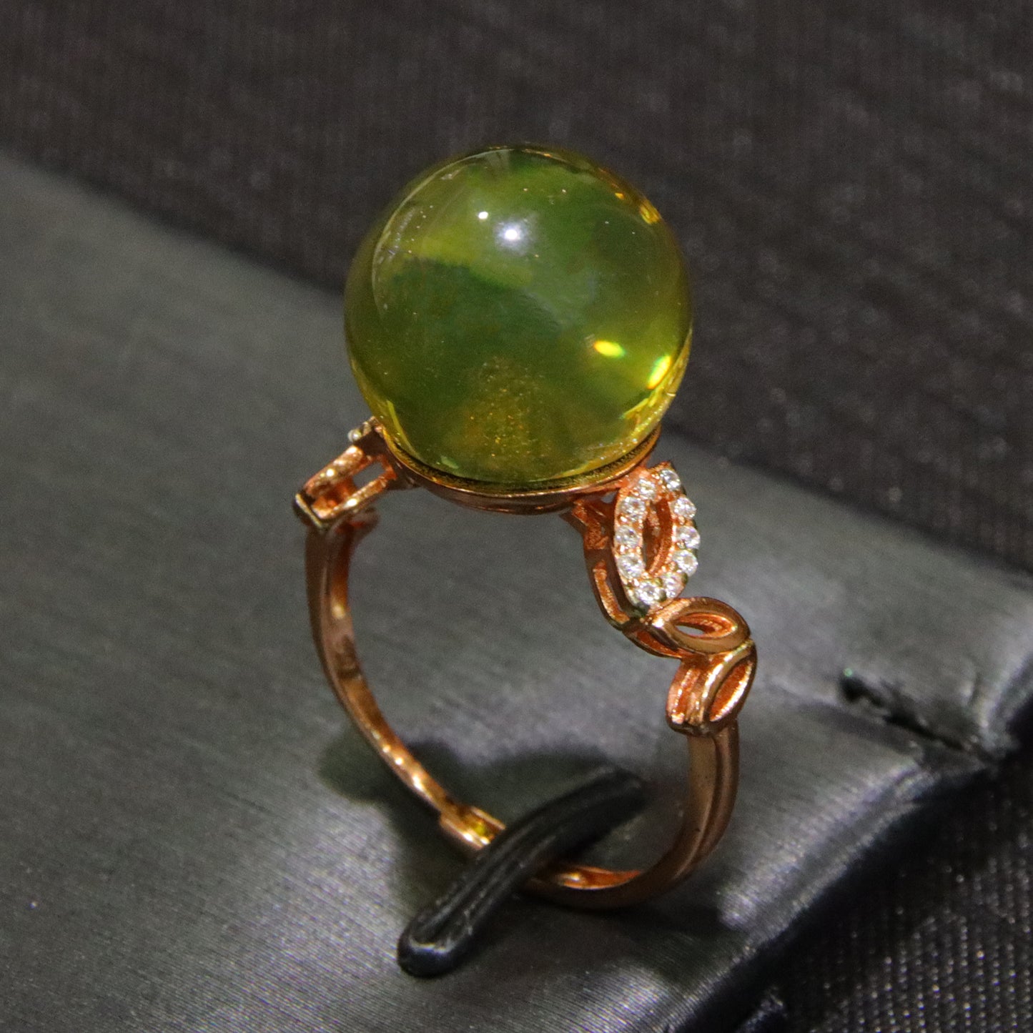 925 silver fashion blue amber diameter 14mm 0.005kg women's ring