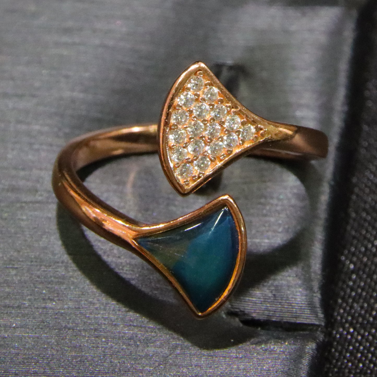 925 silver fashion blue amber diameter 0.002kg women's ring
