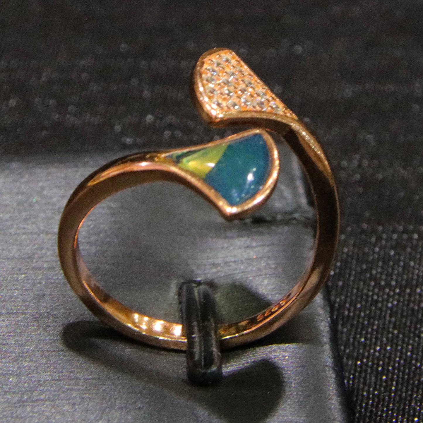 925 silver fashion blue amber diameter 0.002kg women's ring